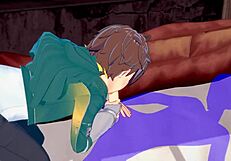 Konosuba Yaoi - Kazuma Blowjob with Cum in Mouth