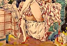 Vintage anime hentai cartoon depicts erotic illustrations of intense sexual encounters