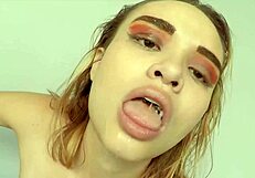 petite blonde teen learns yoga from instructor in homemade video