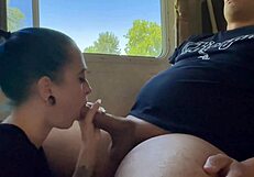 Petite prostitute gets paid to suck and ride cock