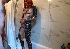 Intimate shower with tattooed latina xio xander