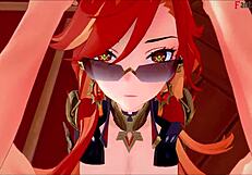 Mavuika works in jean's office in genshin impact fantasy