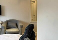 Step mom and son share a hotel bed