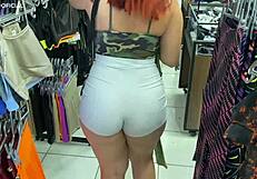 took my maid to a store, guess what she did in the dressing room?