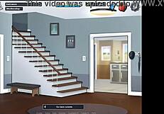 3D game with mature themes: The big-boobed MILF stepmom gives a very special massage