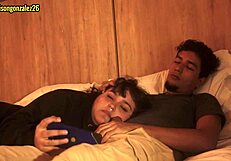 stepbrother avoids putting penis in sleepy sister's mouth