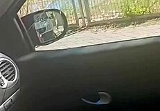 Latina MILF Fucking In Car On Public Road