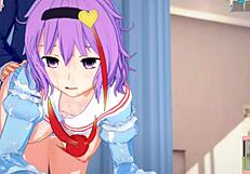 【エロゲーコイカツ！】東方 古明地さとりにおっぱい揉みまくりh！3dcg巨乳アニメ動画 東方プロジェクト 【ヘンタイゲーム】