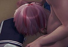 Яой фембой-сисси в диком экшене в метро