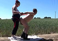 Amateur girl handles small and big cocks, bent over with toys and dildos