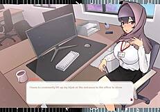 Цундере MILF в хентай игре дразнит огромными сиськами