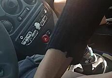 Latina MILF Fucking In Car On Public Road