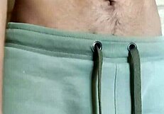 Gay dude cums hard while playing with his navel!