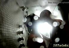 Twink bareback in bathroom