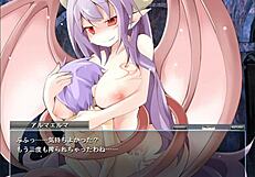 alma elma in anime game with monster and big tits
