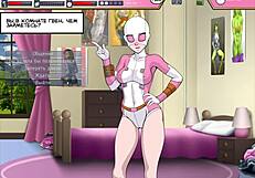 Black beauty gets her ass fucked in a rogue-like evolution game