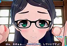 Plain girl with glasses rides face-to-face in sunshine