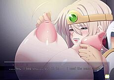 Heroine Ingrid plays with huge tits in episode 2