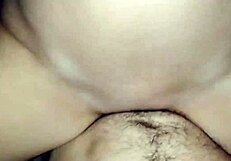 Tight pussy amateur couple in homemade POV creampie video