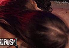 Why does Xander get hard watching Desiree Dulce and Aubree Valentine make out before joining in?