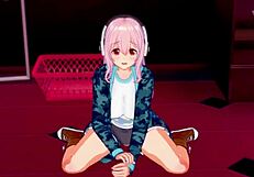 super sonico gets excited while modeling for you