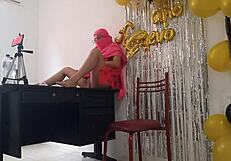 Indian Babe's Birthday Bash: Dry, Dark Pussy Craving Wet Fun