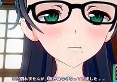 Plain girl with glasses rides face-to-face in sunshine