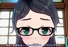 Plain girl with glasses rides face-to-face in sunshine