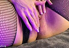 Wet housewife's solo session with pink toy play and climax