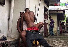 Sin Sisters Fuck Landlord's Son Outdoor Hard!