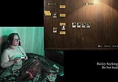 Playthrough of Alan Wake 2: Naked with natural tits and big belly