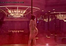 Characters dance in the cartoon anime game.