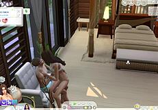 The Sims 4 Crossdressing Character Fucks Neighbor in Bed