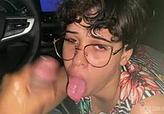 Uber Novinha Pays Ride with Blowjob After Party. Curvy Babe Sucks Monster Cock in POV!