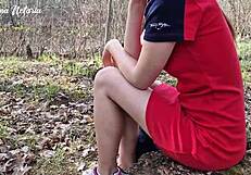 Shy Russian Girl Surprises with Sloppy Blowjob in Forest Date