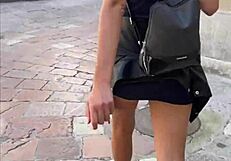 public flashing and fucking ass with big cock in tourist hotspot pov teen 18+ sex 😏