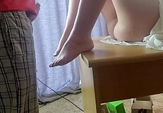 close up fuck on office table with big ass shaking hard