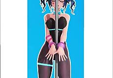 Anime clothed bunny gets into some trouble with her favorite toy