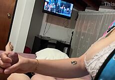 Young amateur gets his hands dirty with his stepsis