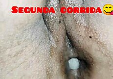 Squeezing Husband's Cock With My Ass, He Came Three Times!