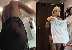 Hell yeah! Spying on a busty babe in see-through outfits at the dressing room!