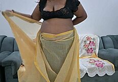 Desi Saree Aunty Showing Tits in Wild Display! Look Now!