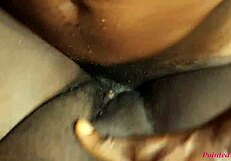 African girl rides black monster cock before work