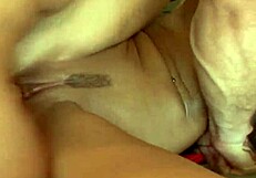 busty beauty swallows cum after a hardcore fuck. man, that bed was rockin with her bent over!