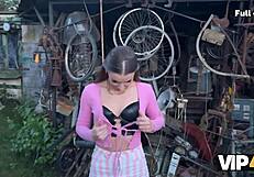 Couple Fucks In Backyard Leather Lingerie