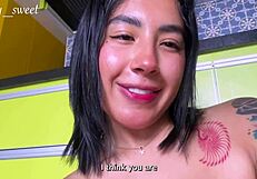 Creamy Orgasm Girl Squirts In Kitchen!