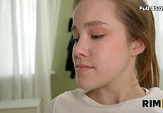 Bisexual threesome enjoys rim jobs and anal sex in the dorm kitchen