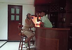 Latina housewife at her usual bar seduces and fucks the new bartender