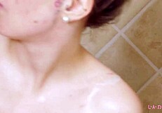 Gorgeous Blonde Exclaims In The Shower!