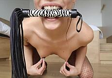 Lara Juicy Craves Pink Pussy Flogging and Cum Filling